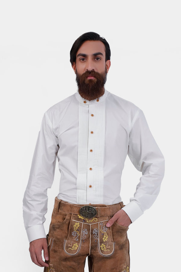 oktoberfest dress shirt Lederhosen White Trachten Shirt for Men